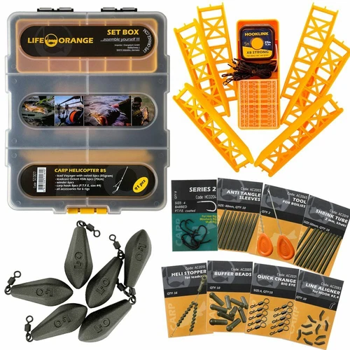 Carp HELICOPTER 85 lead Set BOX Life Orange SC007 Karpfenset 91 pcs Geschenkidee
