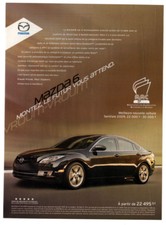 2009 MAZDA 6 GT V6 Original Print AD | Black car photo French Canada Quebec
