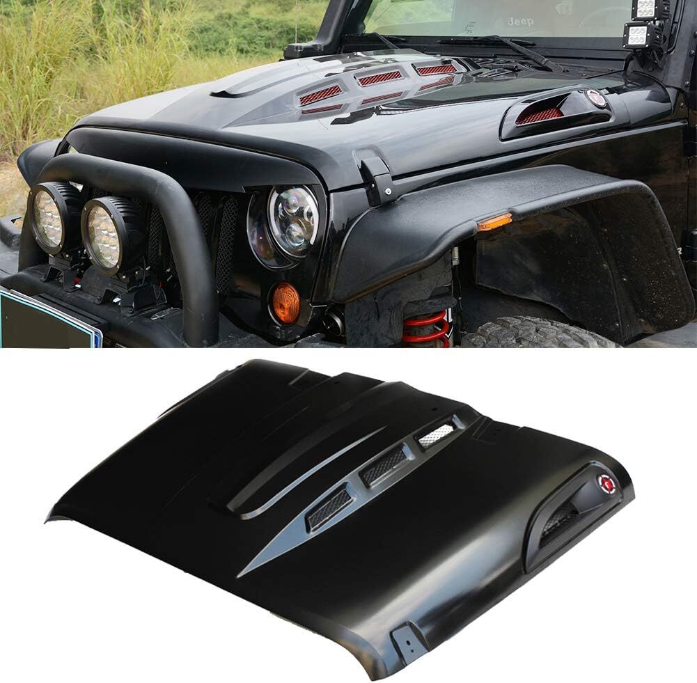 Vented The Avenger Style Replacement Hood 2007-2017 Jeep Wrangler JK JKU Rubicon