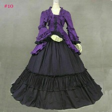 Victorian Lolita Cotton Purple Bowknot Fancy Dress Cosplay Costume Halloween