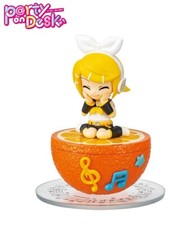 RE-MENT Hatsune Miku DesQ P@rty en Escritorio Mini Figura 2 Rin Estuche Accesorio