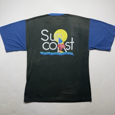 Vintage 90s Sun Coast Sailing Wind Surf Beaches Single Stitch T-Shirt Size M