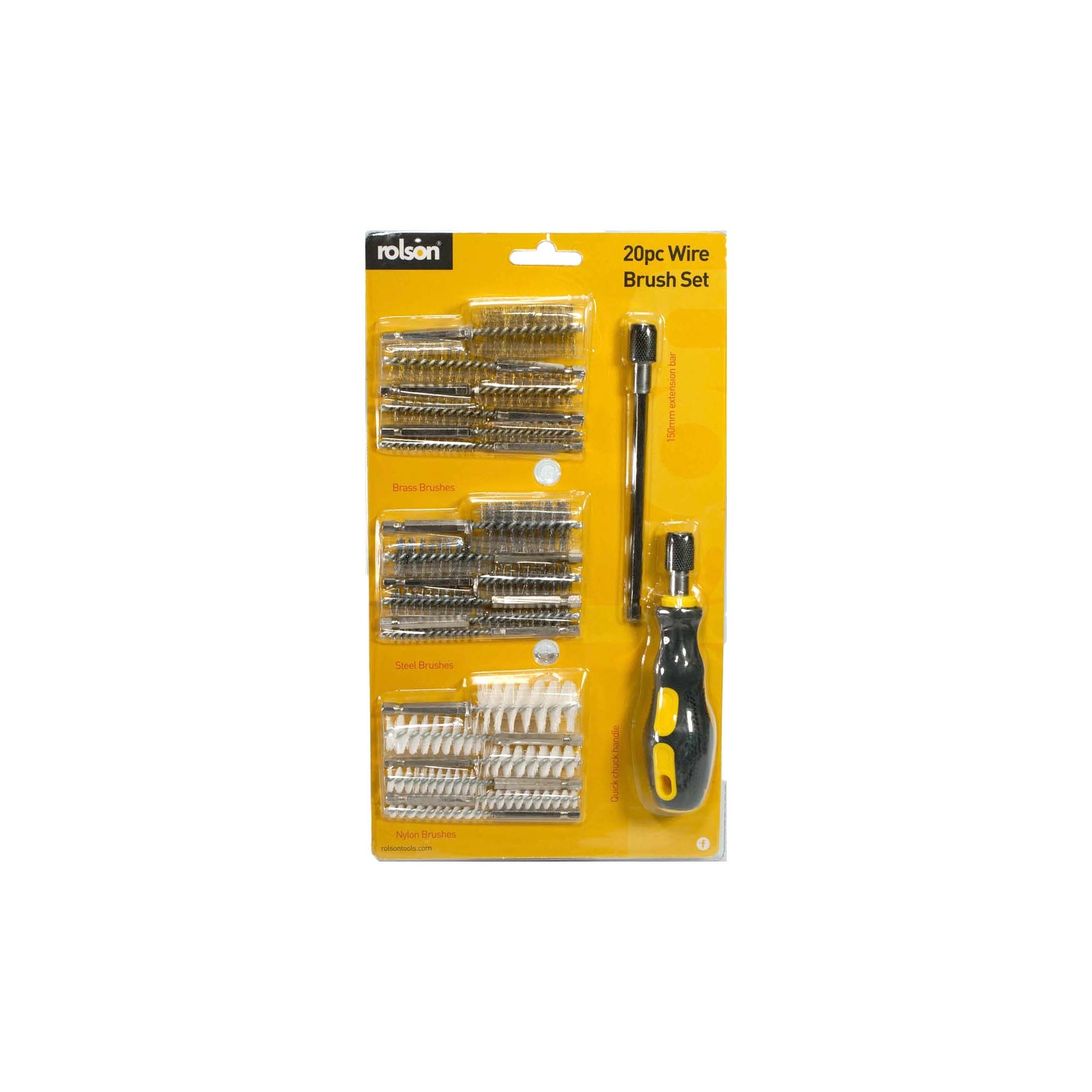 Rolson Interchangeable Wire Brush Set - 20pc 24889