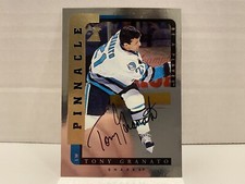 1996-97 Pinnacle Be A Player Silver Auto Auto Tony Granato #142 Auto Hockey Card