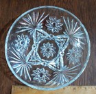 Vintage Unbranded, Clear, Etched Crystal Bowl, 7 in., Flower & Sunburst Pattern — photo 4