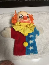 Vintage 1985 Dakin Happy  Sad Face Clown Hand Puppet 10  Nice Shape