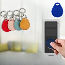 1PC Drop Shaped PU Leather Induction Access Control Card Holder Small Key Chain