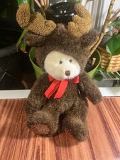 Broose Bear Moose Costume Beanbag Plush Stuffed Animal Toy Russ Berrie Vintage