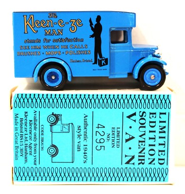 Lledo Boxed Limited Edition No. 4295 Diecast Kleeneze 1940's Van Promotional