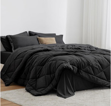 Loves cabin Twin Comforter Set Black, 5 Pieces Twin Bed in a Bag, All Season ...