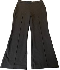 Black Bootcut Pull On Pants Womens Sz 10 Pintuck Crop Viscose Nylon Heavyweight