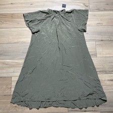 Club Monaco Women Flutter Sleeve Silk Dress Size 6 Olive Green