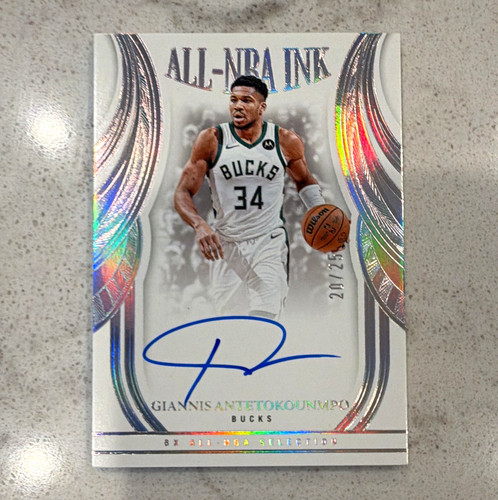 Panini Flawless 2024-25 All-NBA Ink Giannis Bucks Auto ANB-GAN /25