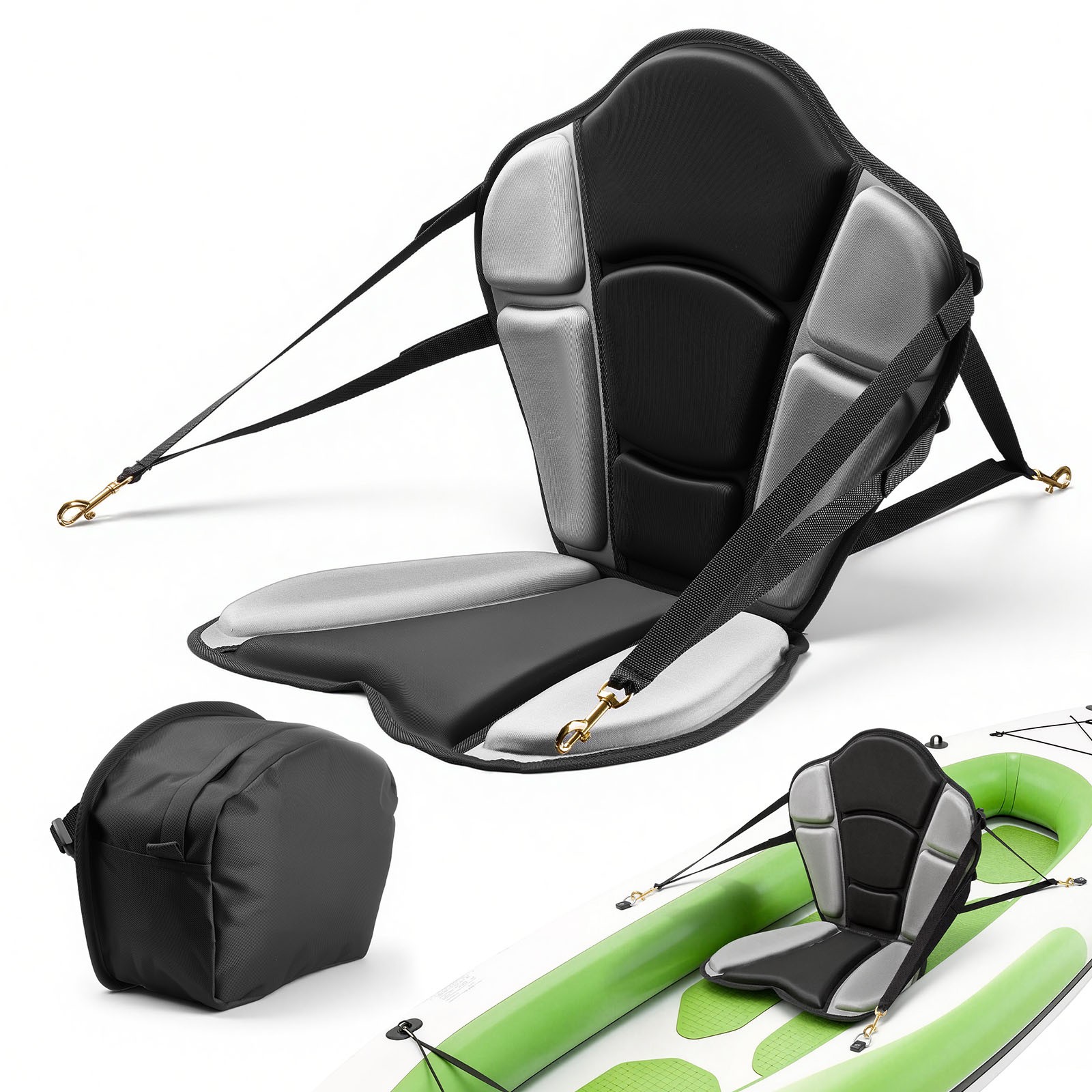 Seat Cushion With Backrest Support, 1" Thick