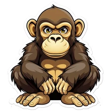 Cartoon Chimp Monkey - Vinyl Decal Sticker - Car Window Laptop - ebn11805