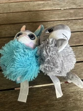 BIG EYE FIESTA POM PALS SOFT PLUSH SHARK BLUE EYES LLAMA