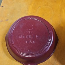Vintage 1950s 3 SK Made in USA Red Cast Iron Frying Pan, Oven-Safe