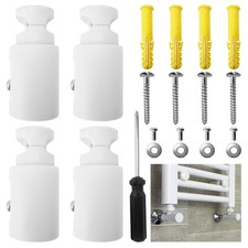 4 Pcs Set Replacement Towel Rail Radiator Brackets, White Brackets for 