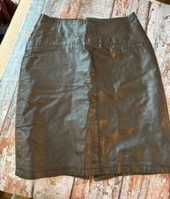 Vtg Limited Express International Collection Black Leather Mini Skirt W Lining