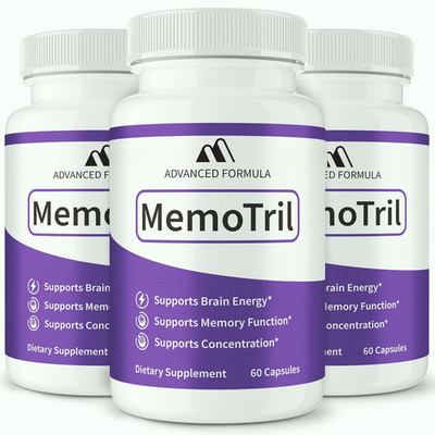 MemoTril Capsules, Advanced Brain Supplement for Sharp Memory - 3 Pack