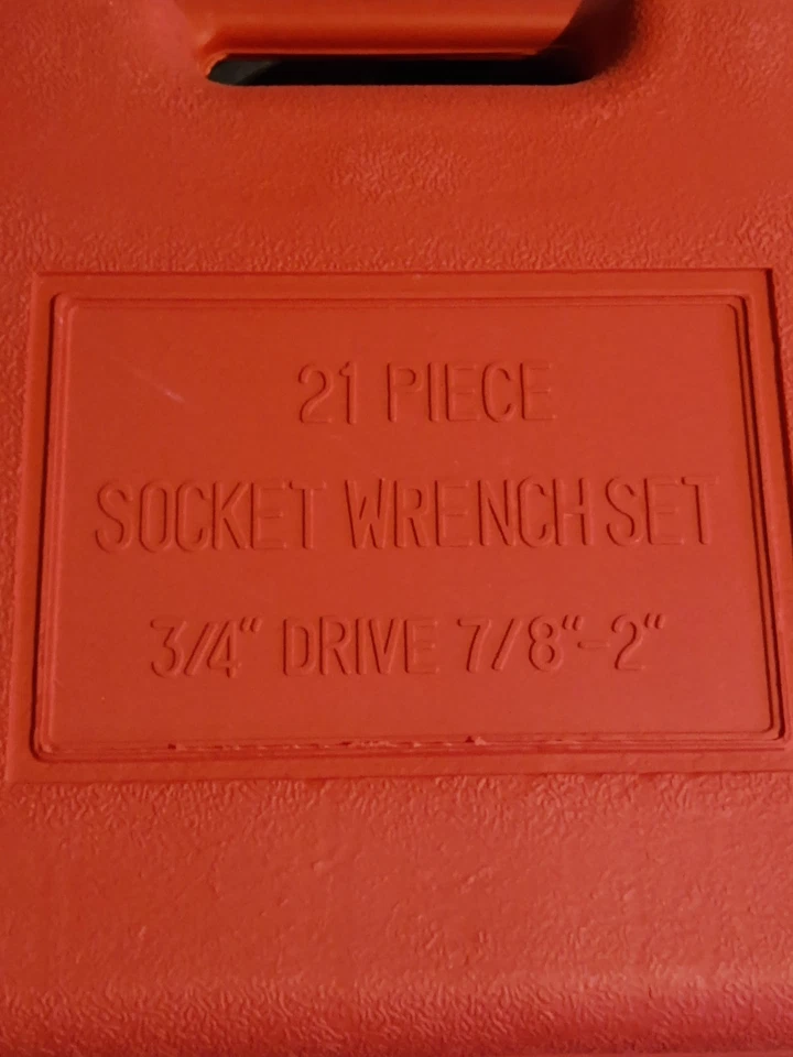 Socket Set  21 pc 3/4" Drive Ratchet Wrench Extension  Sockets SAE Standard - Image 4 of 4