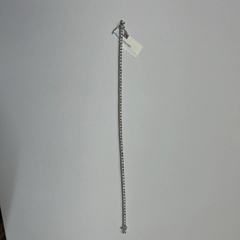 9k White gold tennis bracelet Natural diamond 3ct Round Brilliant - Image 4 of 4