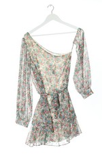 DENNY ROSE Chiffonkleid Damen Kleid Gr. DE 36 wollweiß-khaki-rot Casual-Look