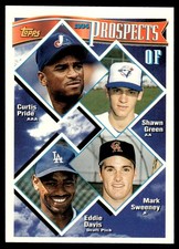 1994 Topps Curtis Pride/Shawn Green/Mark Sweeney/Eddie Davis Rookie Montreal