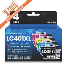4pk LC401XL Ink Cartridges fits for Brother MFC-J1010DW MFC-J1012DW MFC-J1170DW