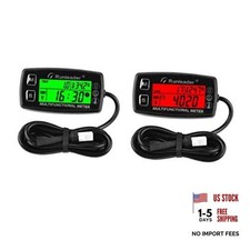 2 Pcs Digital Tach Hour Meter Engine Temperature Gauge RL RL-HM035A-TS002-2PCS