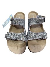 Kids' Drew Footbed Sandals - Cat Jack Silver 5: Slip-on, Contoured Footbed,