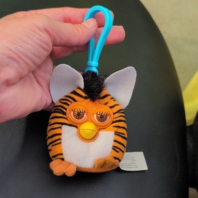 Tiger Electronics Furby Plush Clip Keychain Orange Tiger Stripes 2000