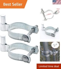 Pressed Steel 2-Pack Gate Hinges for Chain Link Fences - Rust Resistant Design