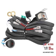 Wiring Harness 2 Lead, Nylon Wiring Harness Kit for LED Pods Wiring Kit Black