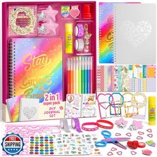 ADUSRIZ 2-Pack DIY Journal Kit for Girls, Journal Set with Sticke