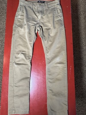 Vans Authentic Chino Skater Pants Mens Size 28x30 Tan Slim Fit Pre Distressed