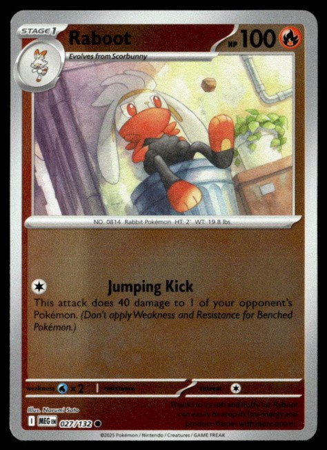 Raboot Reverse Holo Common ME01: Mega Evolution 027/132 NM