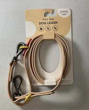 Wild One Standard Dog Leash Up To 80 Lbs - Tan - Leash Adjustable 3’3”-5’6”-NEW