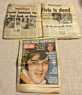 Chicago Sun Times and The Star August 17 1977 Elvis Presley DEAD Newspaper Lot