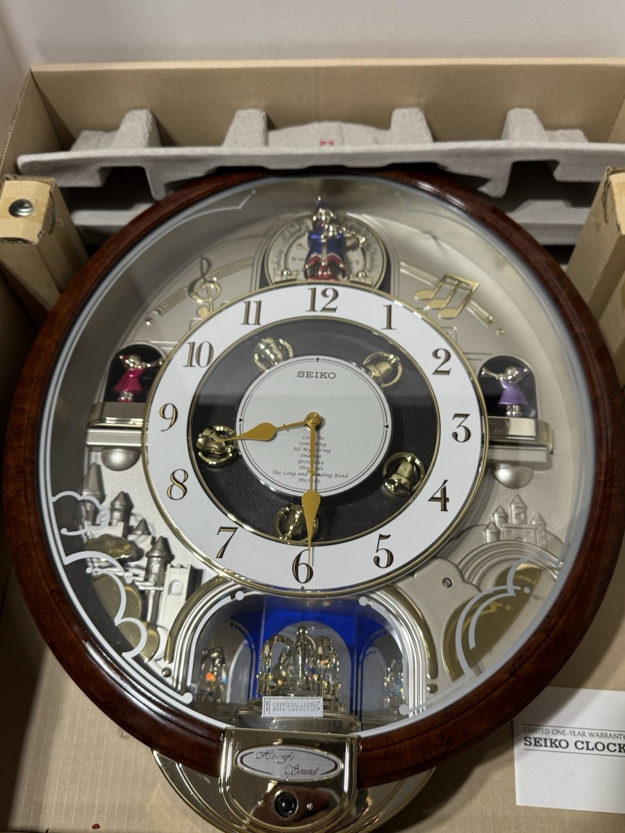 Seiko Melodies in Motion Clock Swarovski Crystals Qxm134brh - 8