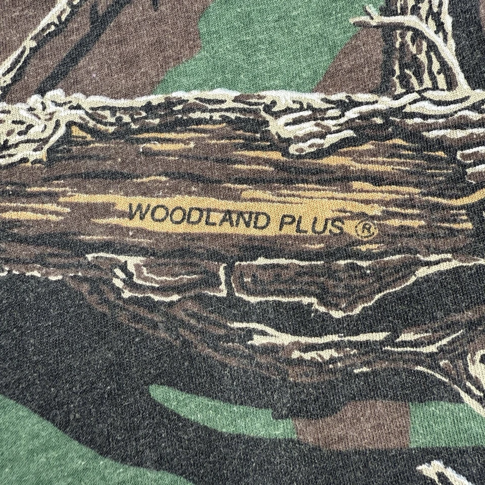 Vintage Camouflage Shirt Mens 2XL Camo Woodland Plus Long Sleeve Mock Neck 90s - Image 3 of 4