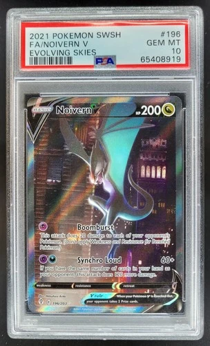2021 Pokemon Sword & Shield Evolving Skies Noivern V #196/203 PSA 10 NE