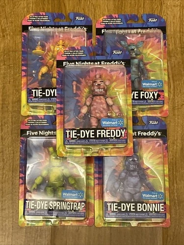 Funko FNAF Five Nights At Freddy's Tie-Dye 5 Figure Complete RARE Set NEW Freddy