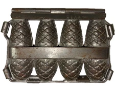 Hinged Four Pine Cone Chocolate / Ice Cream Mold By Antoine Riche, Dresden