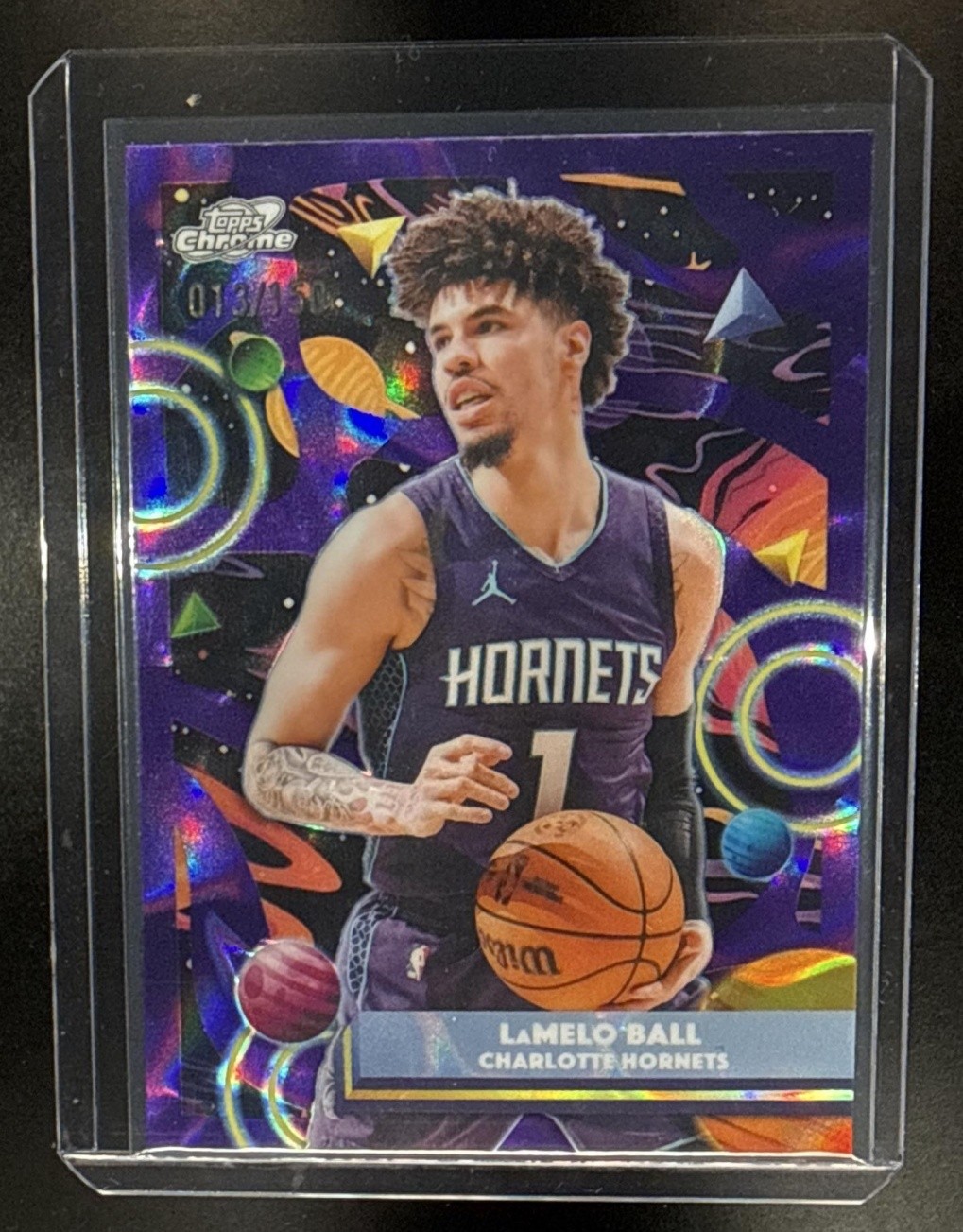 2025 Topps Cosmic Chrome LaMelo Ball #124 Purple Nebula Refractor /150