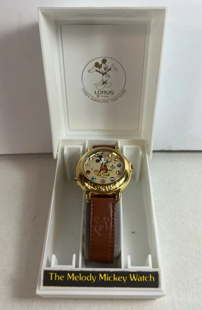 90s VTG Disney Musical Watch Women Lorus V421-0020 \
