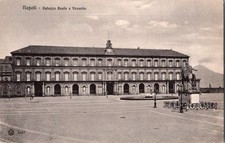 Naples Royal Palace Vesuvius Vintage Postcard Brunner & C. Heliogravure