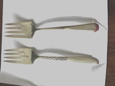 2 Vtg  Meat Forks ONEIDA and Winthrop Silverplate