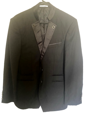 Yohji Yamamoto Pour Homme Black Wool Tuxedo Style Jacket Super