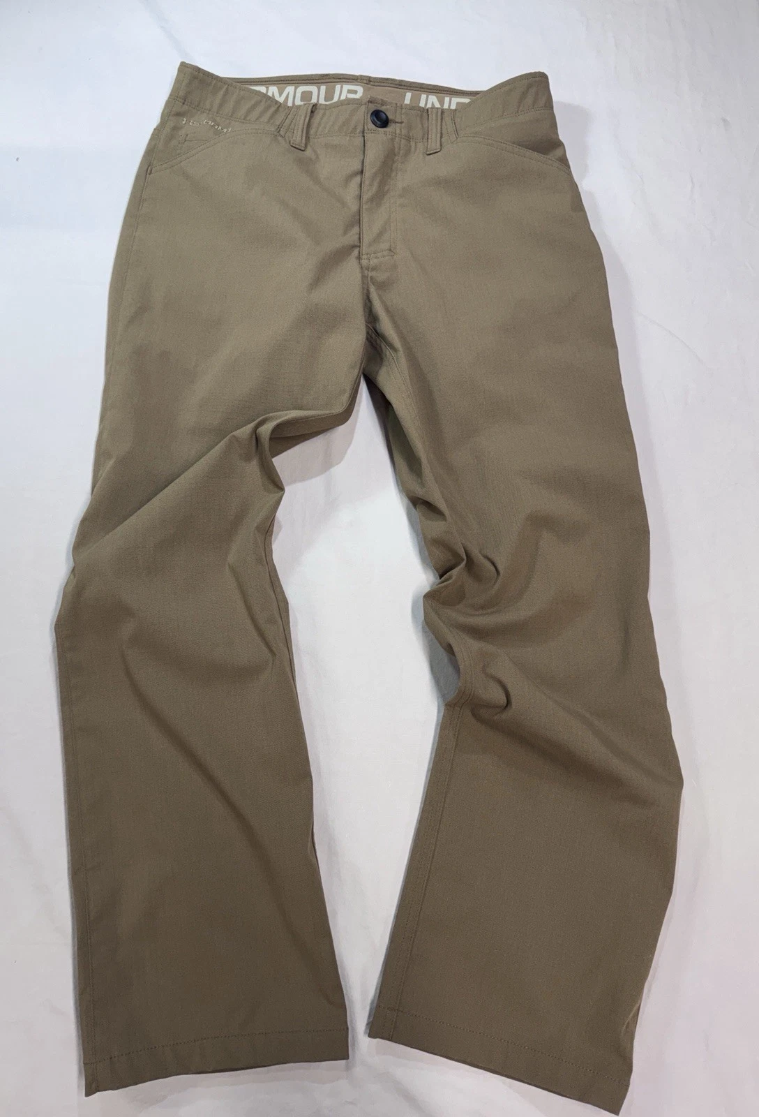 Under Armour Storm Pants Mens 32x30 Khaki Ripstop Outdoor Performance Stretch